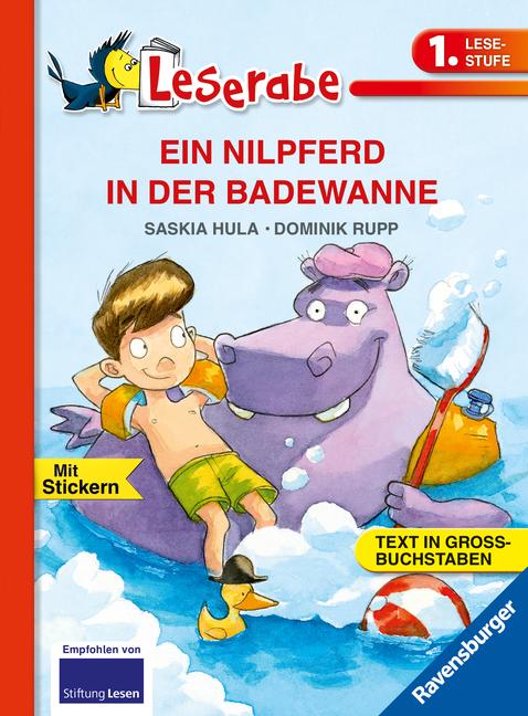 Vorderes Coverbild EIN NILPFERD IN DER BADEWANNE - Leserabe 1. Klasse - Erstlesebuch für Kinder ab 6 Jahren