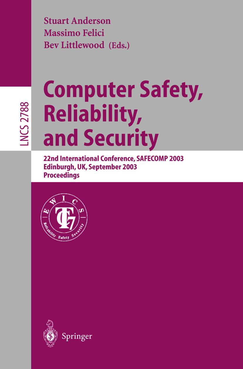 Vorderes Coverbild Computer Safety, Reliability, and Security