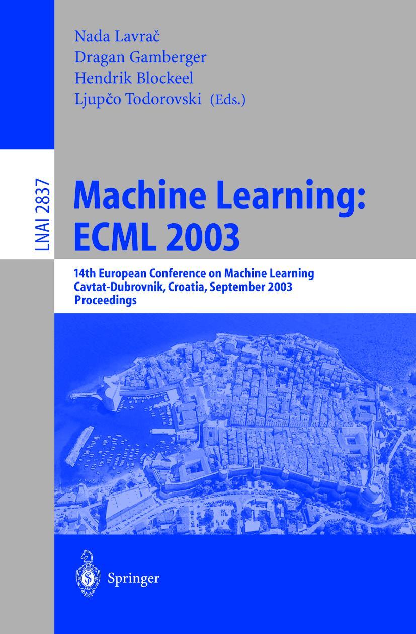 Vorderes Coverbild Machine Learning: ECML 2003