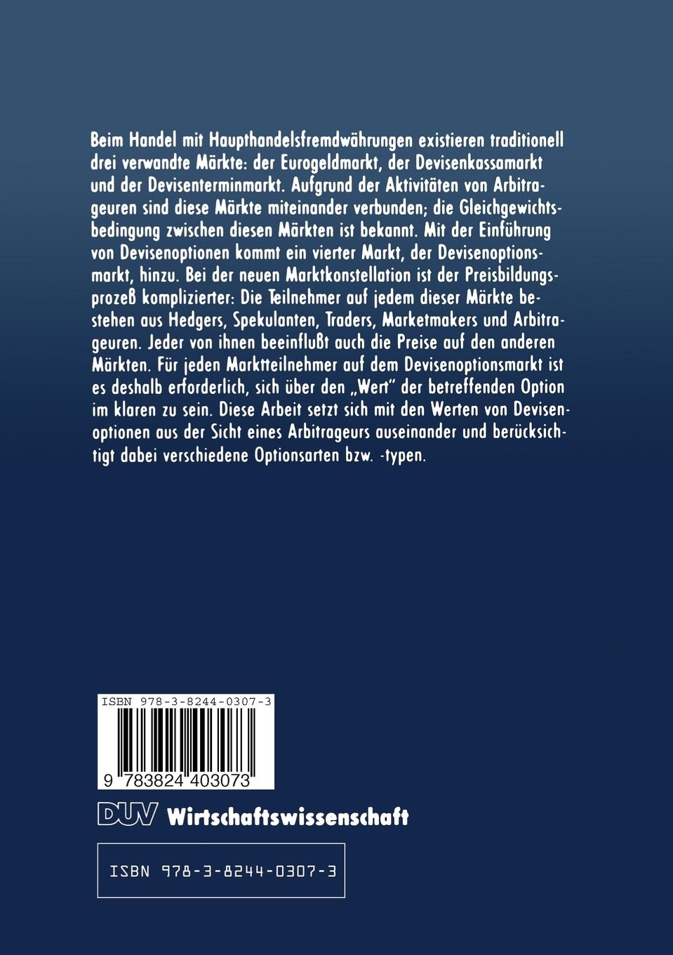 Rückseitencover Werteingrenzung und Bewertung von Devisenoptionen