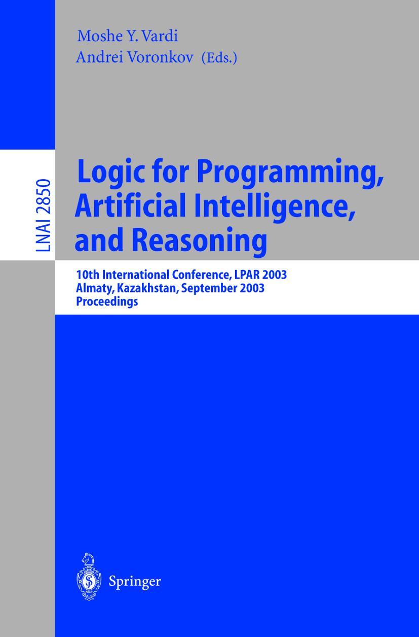 Vorderes Coverbild Logic for Programming, Artificial Intelligence, and Reasoning