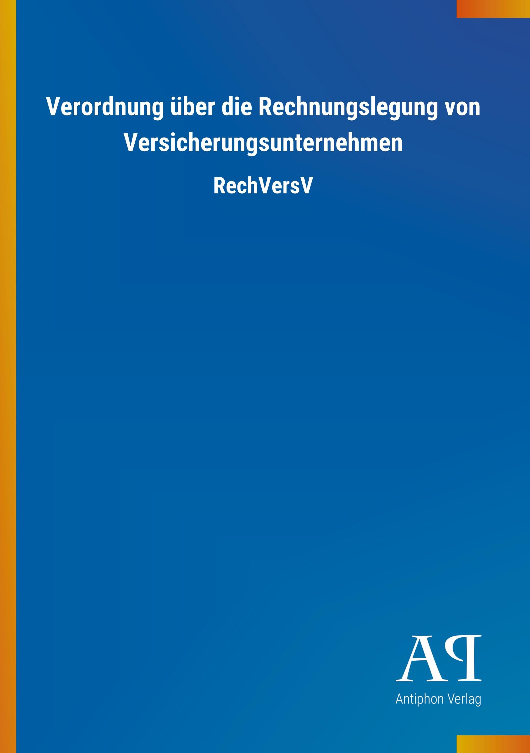 Vorderes Coverbild Verordnung über die Rechnungslegung von Versicherungsunternehmen
