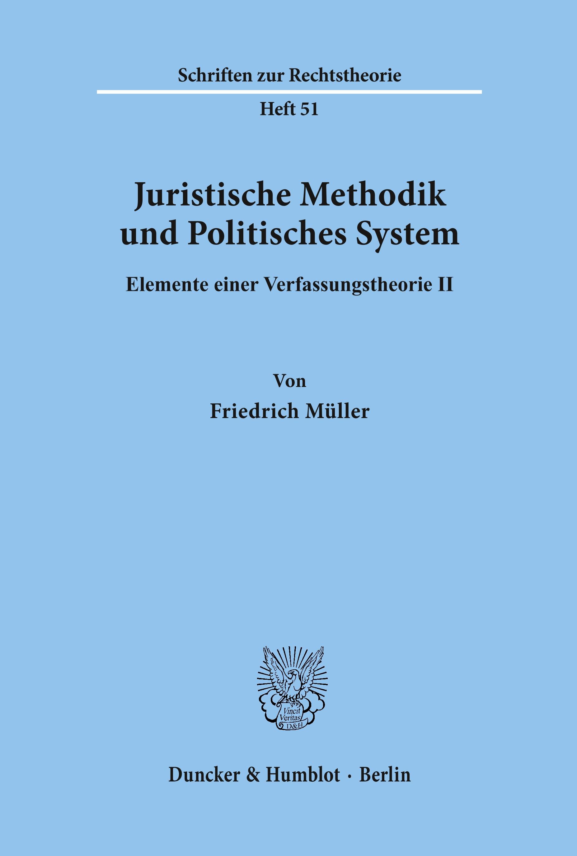 Vorderes Coverbild Juristische Methodik und Politisches System.