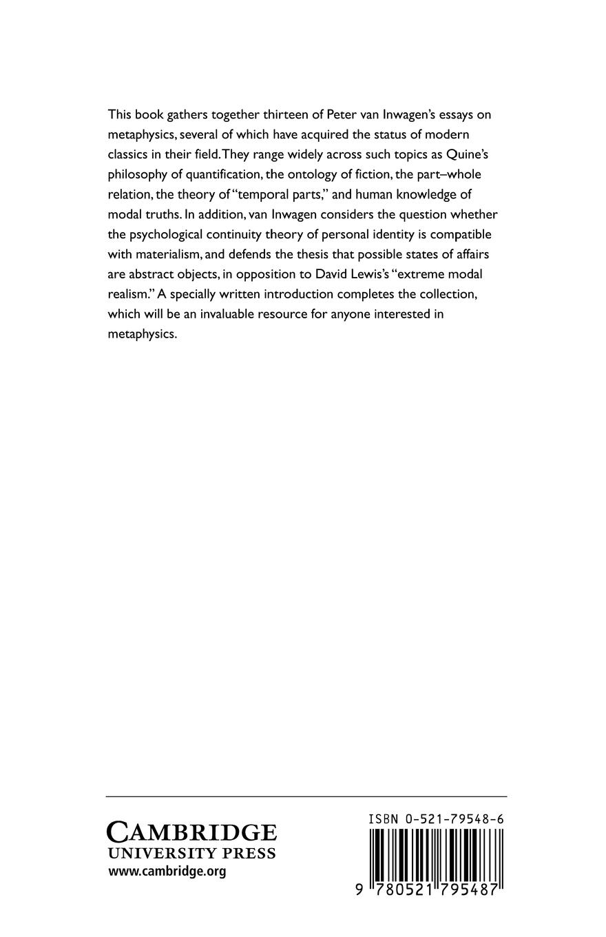 Rückseitencover Ontology, Identity, and Modality