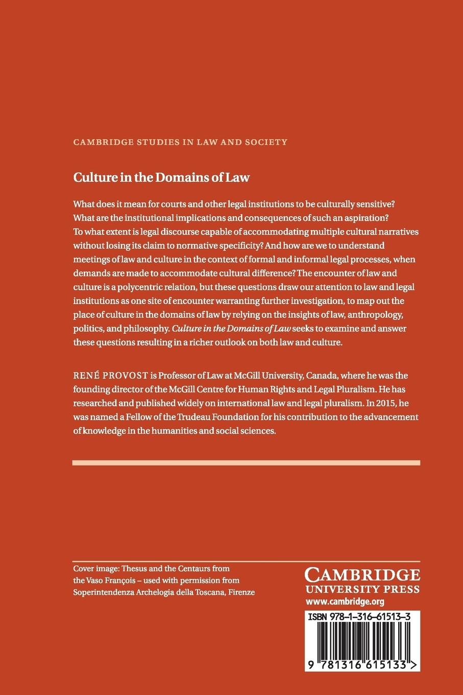Rückseitencover Culture in the Domains of Law