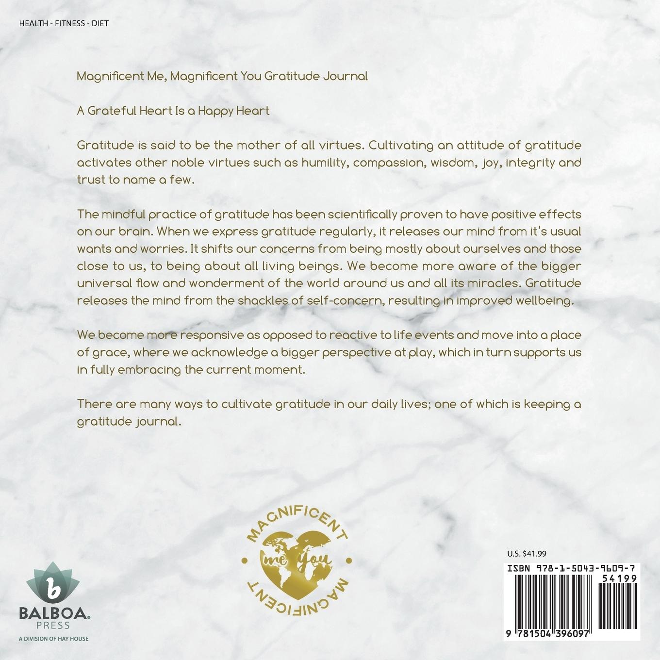 Rückseitencover Magnificent Me, Magnificent You Gratitude Journal