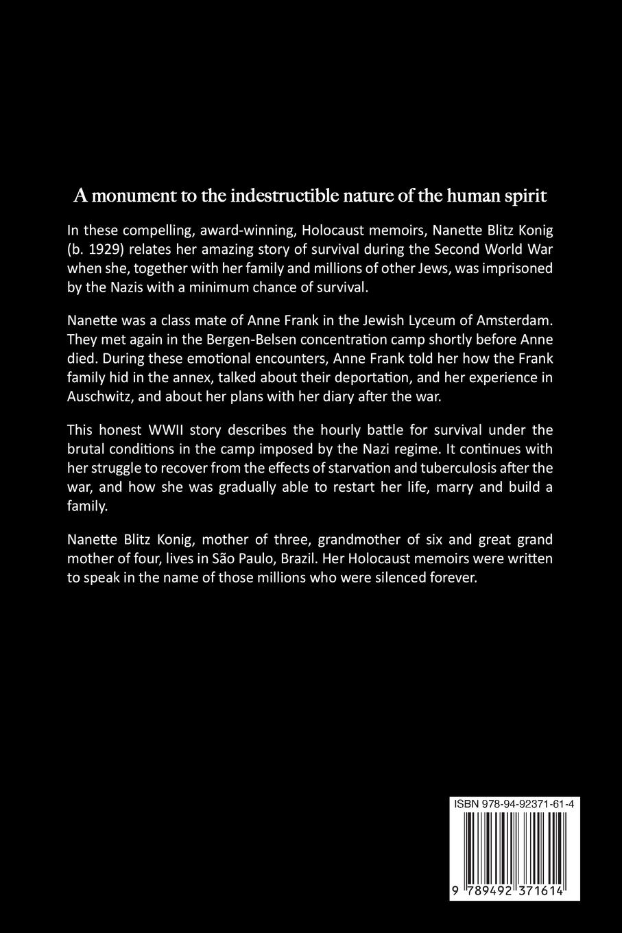 Rückseitencover Holocaust Memoirs of a Bergen-Belsen Survivor & Classmate of Anne Frank