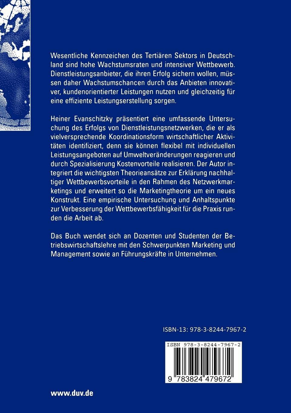 Rückseitencover Erfolg von Dienstleistungsnetzwerken