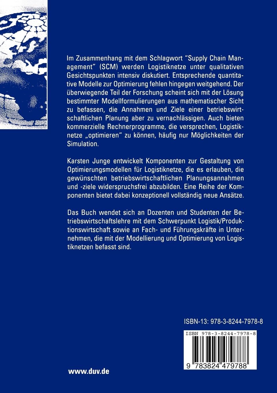 Rückseitencover Planung von Logistiknetzen