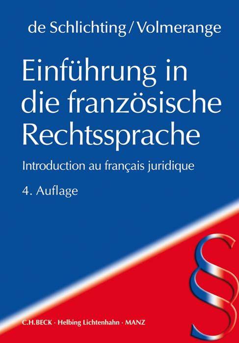 Vorderes Coverbild Einführung in die französische Rechtssprache