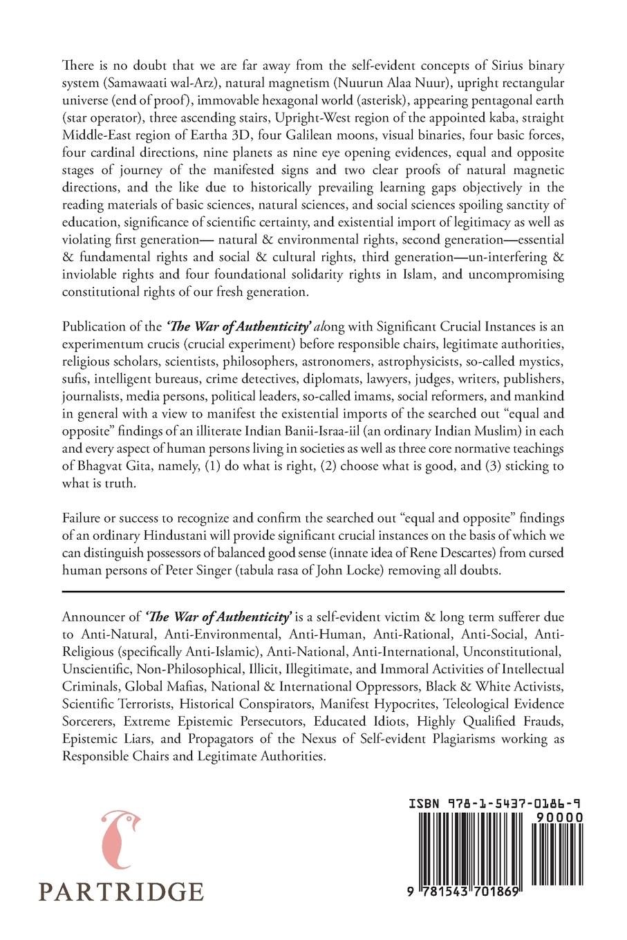 Rückseitencover The War of Authenticity