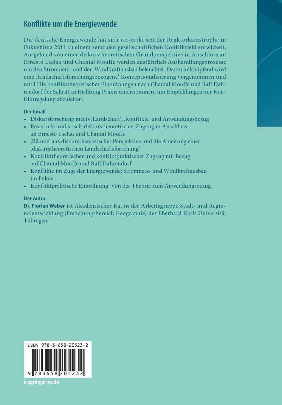 Rückseitencover Konflikte um die Energiewende