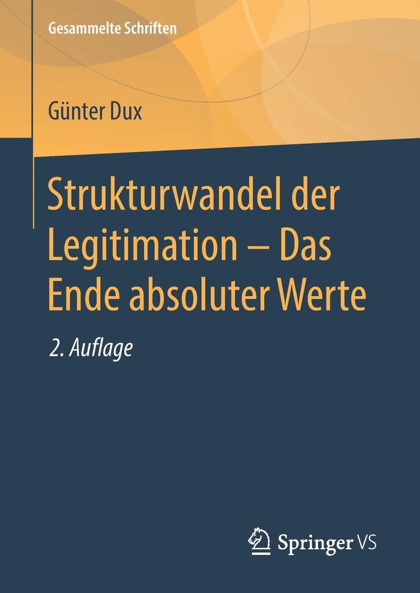 Vorderes Coverbild Strukturwandel der Legitimation - Das Ende absoluter Werte