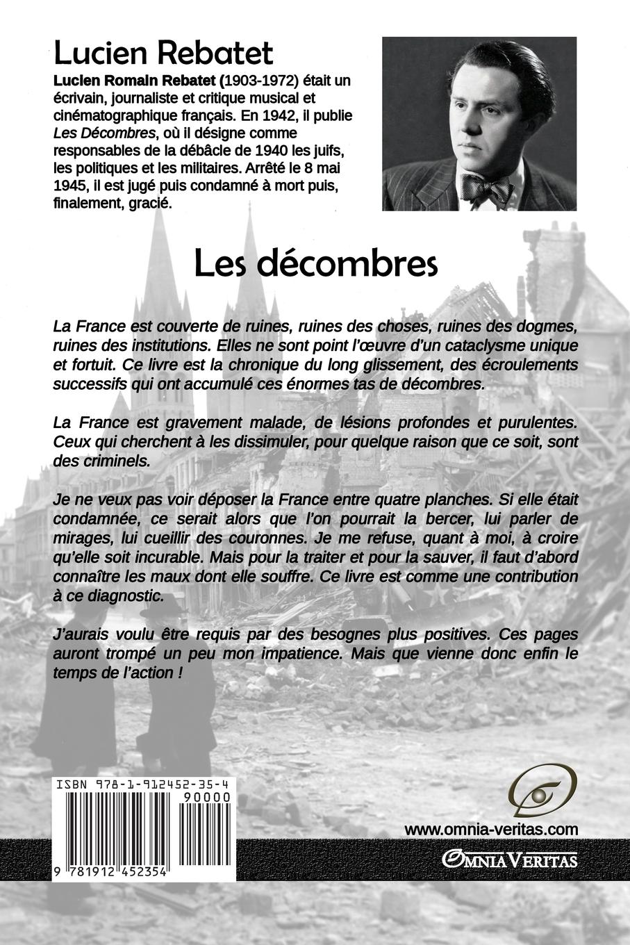 Rückseitencover Les décombres