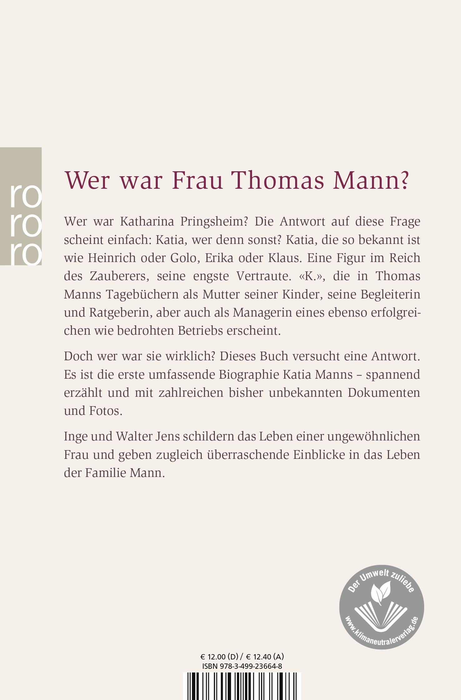 Rückseitencover Frau Thomas Mann