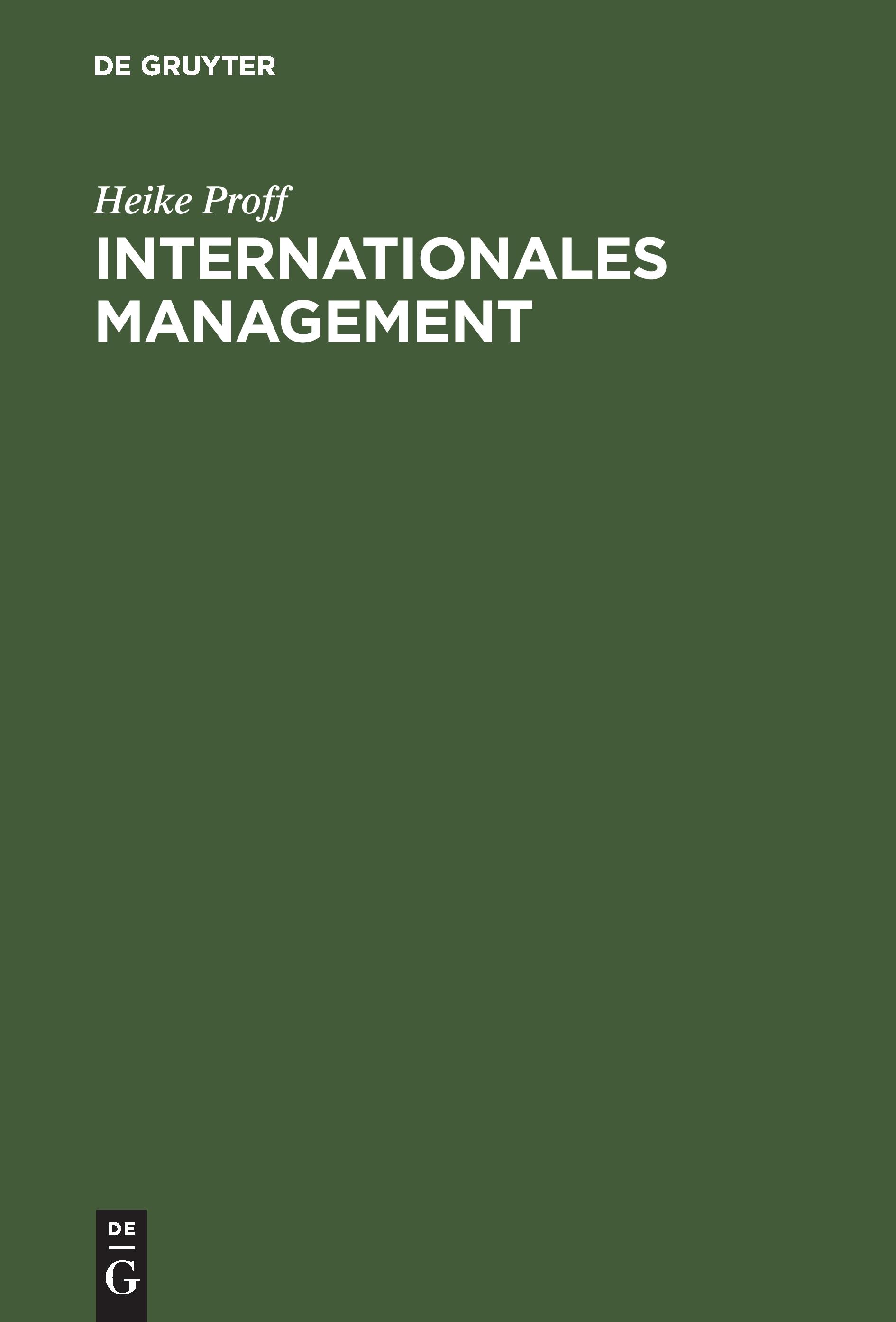 Vorderes Coverbild Internationales Management