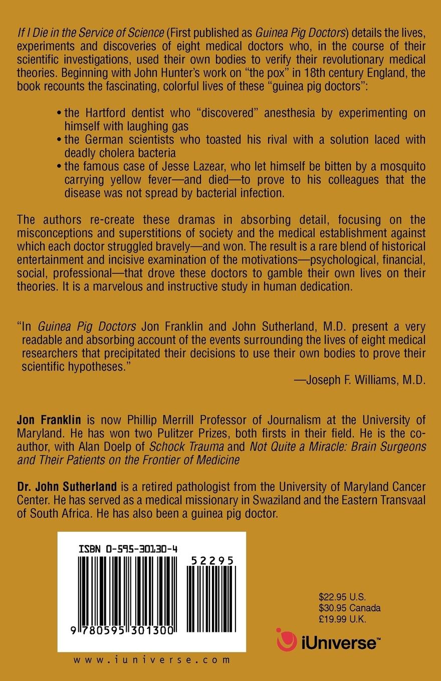 Rückseitencover If I Die In The Service Of Science