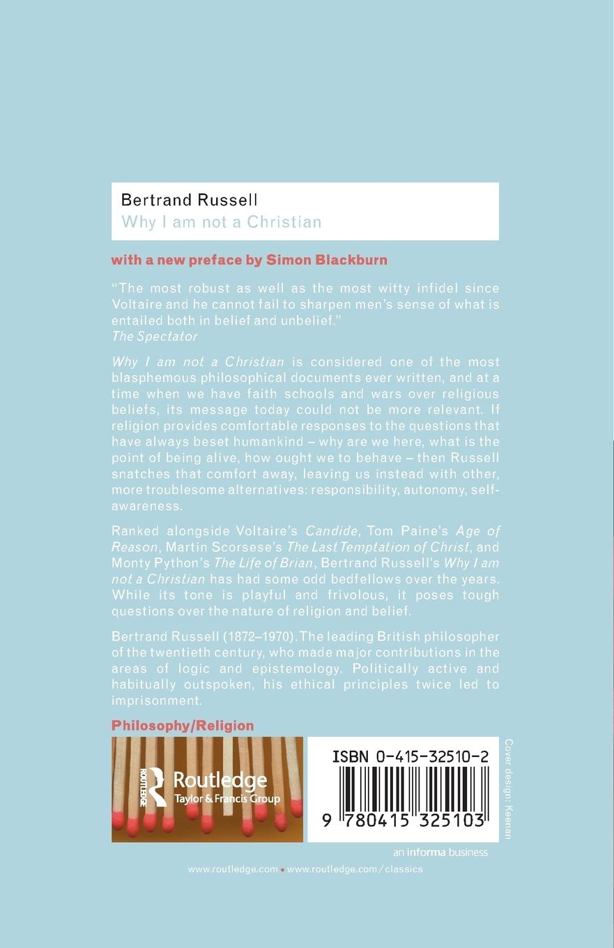 Rückseitencover Why I am not a Christian