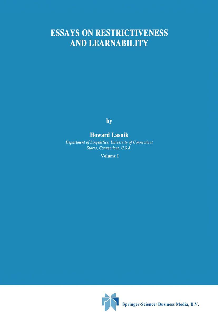 Vorderes Coverbild Essays on Restrictiveness and Learnability