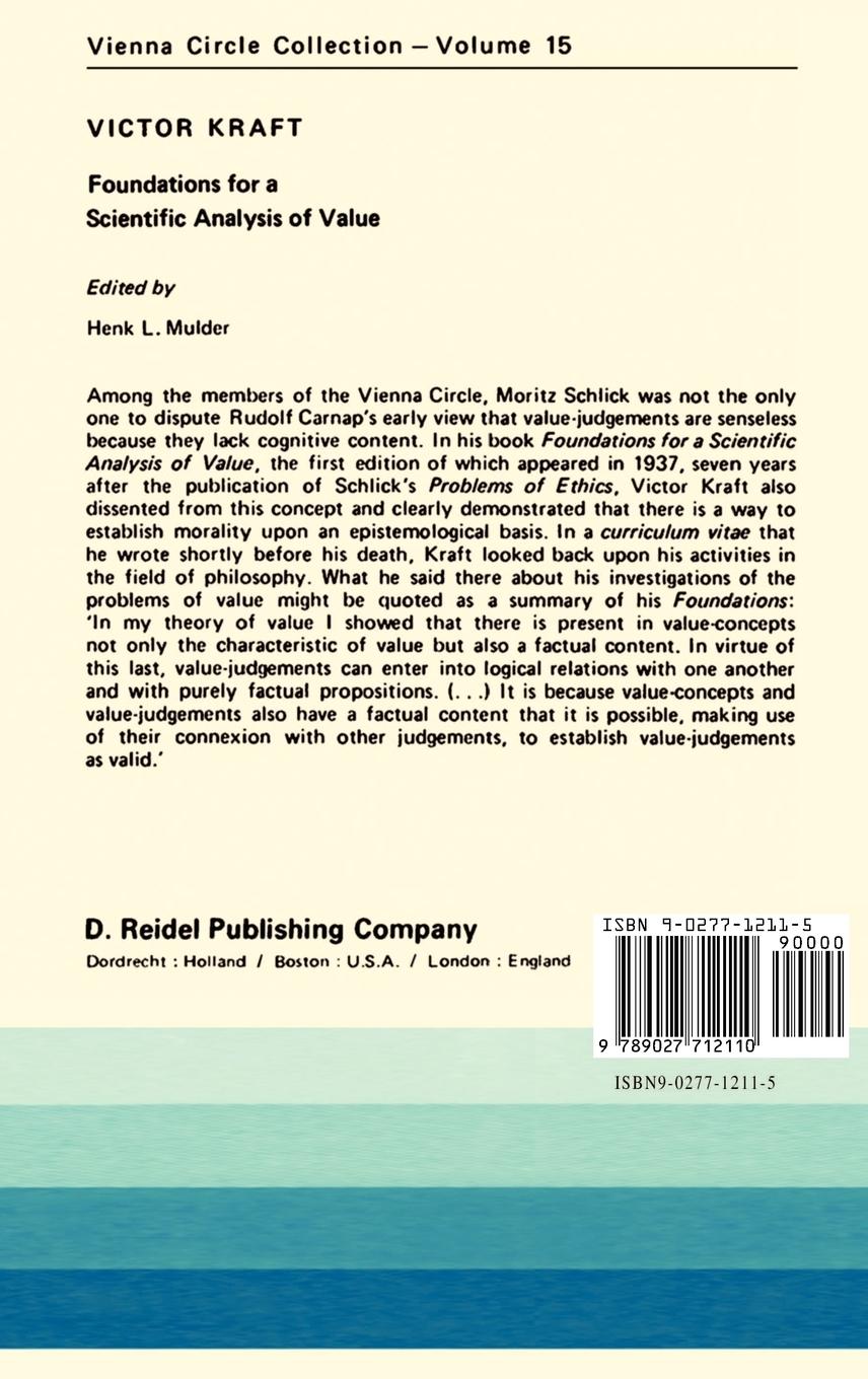 Rückseitencover Foundations for a Scientific Analysis of Value