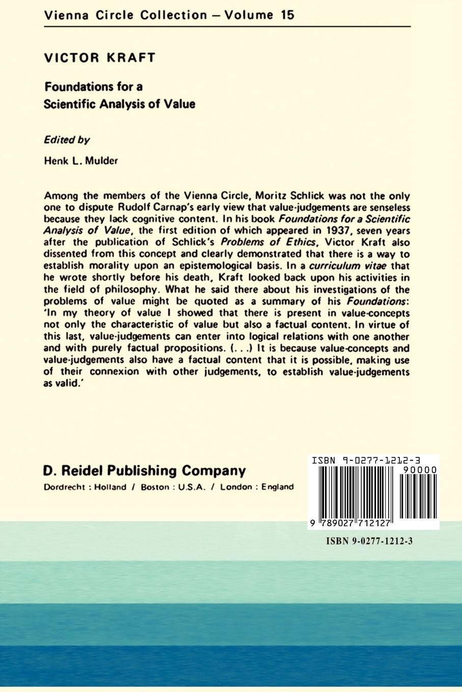 Rückseitencover Foundations for a Scientific Analysis of Value