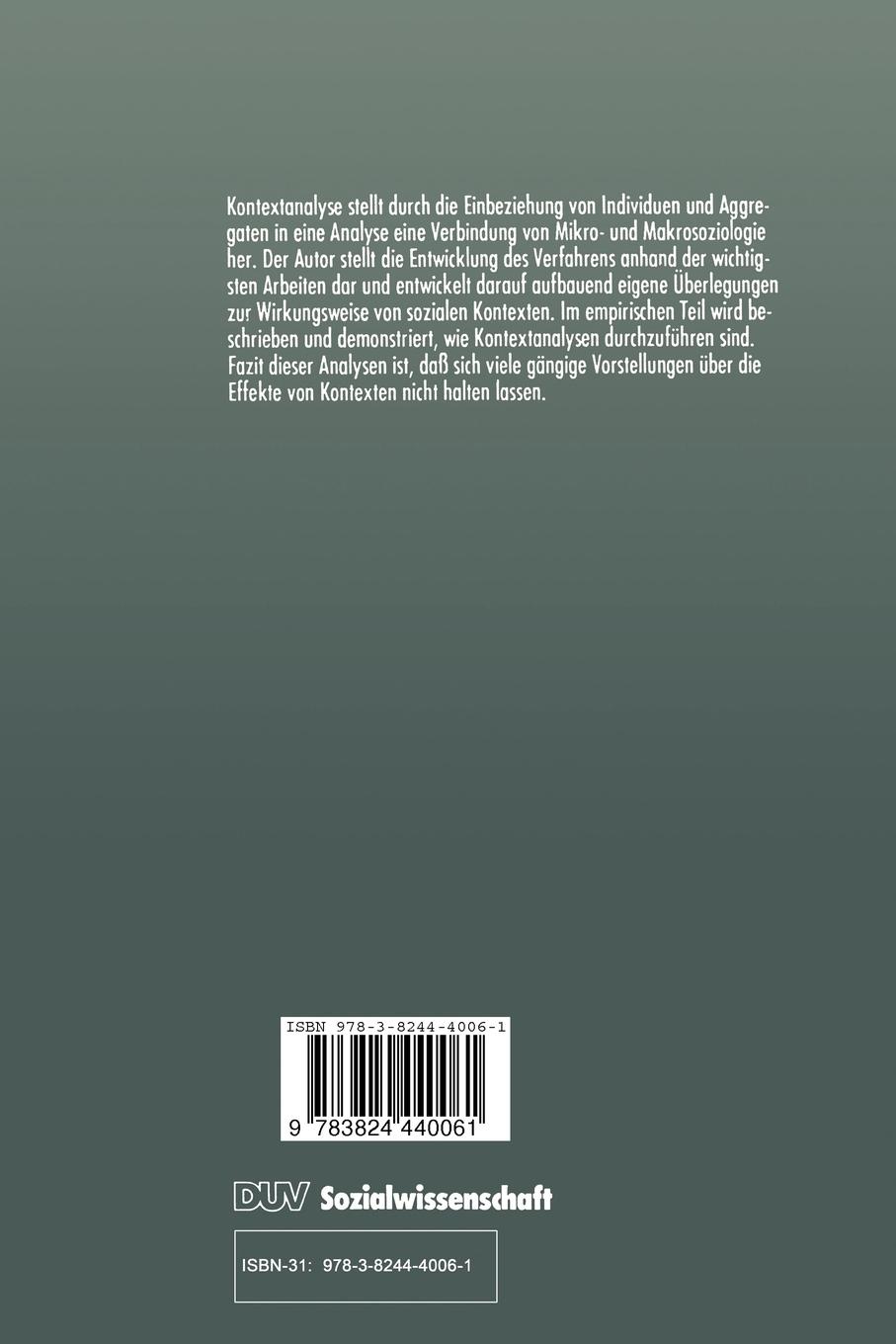 Rückseitencover Kontextanalyse