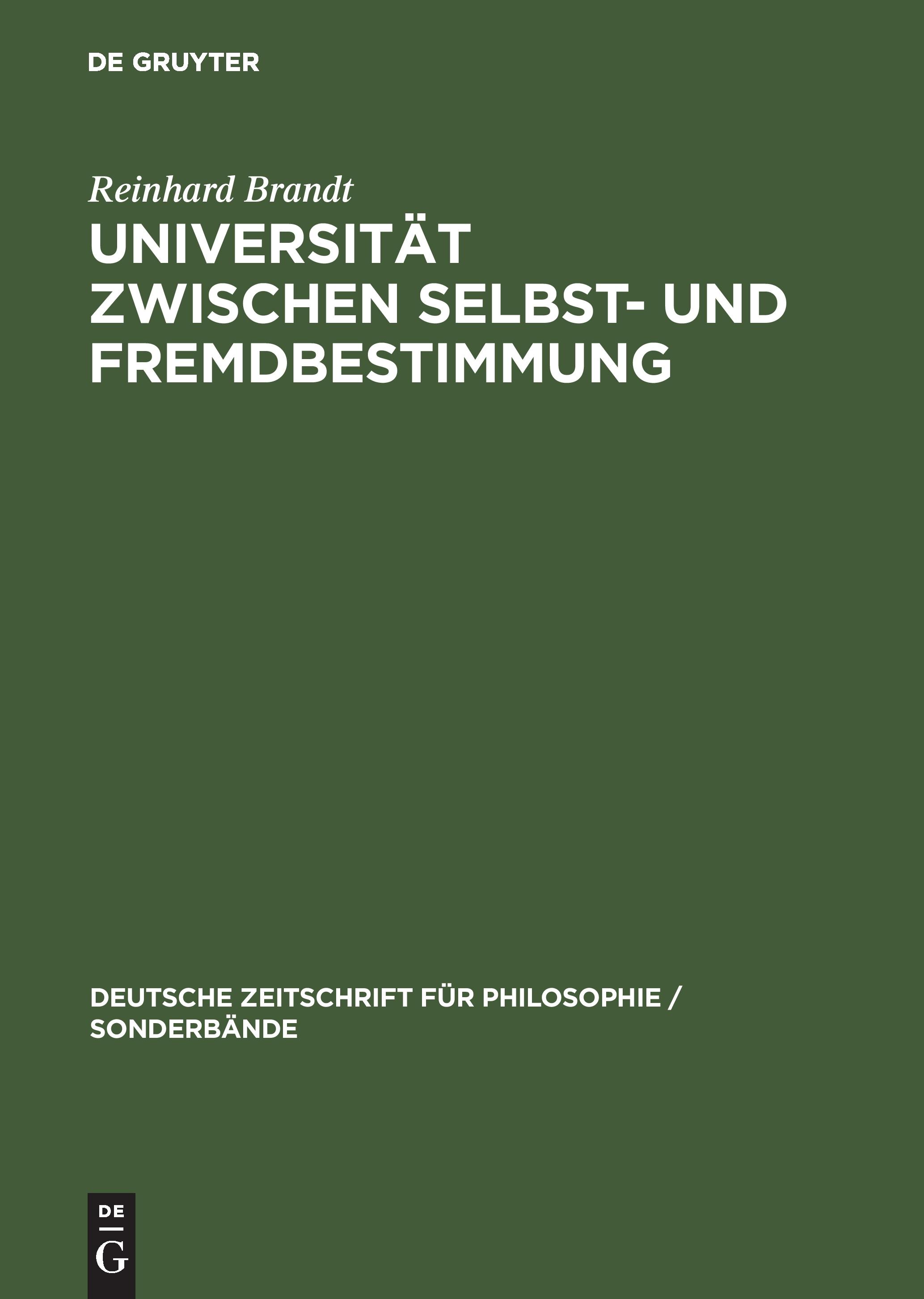 Vorderes Coverbild Universität zwischen Selbst- und Fremdbestimmung