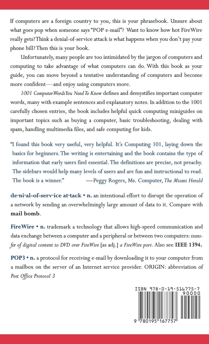 Rückseitencover 1001 Computer Words You Need to Know