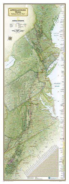 Vorderes Coverbild National Geographic Appalachian Trail Wall Map in Gift Box (18 X 48 In)