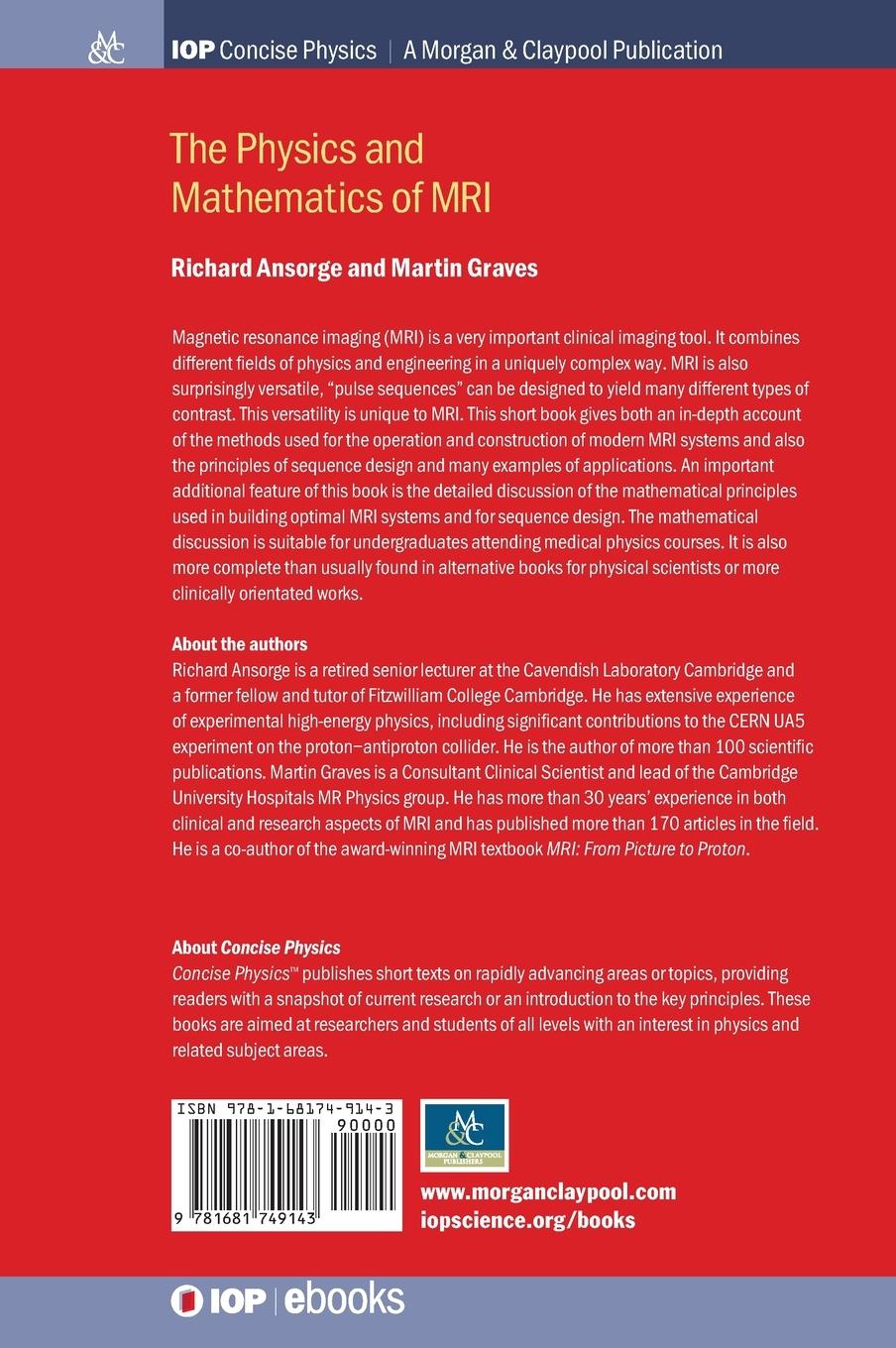 Rückseitencover The Physics and Mathematics of MRI