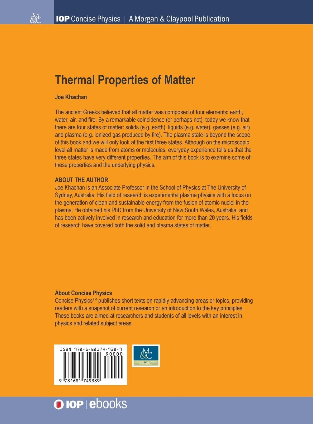 Rückseitencover Thermal Properties of Matter