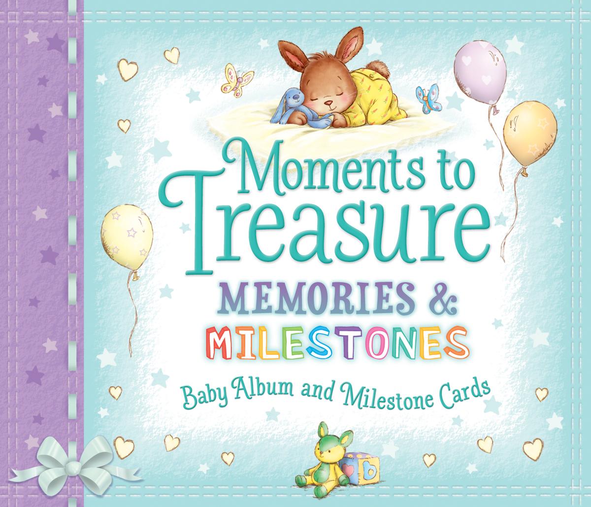 Vorderes Coverbild Moments to Treasure Baby Album and Milestone Cards