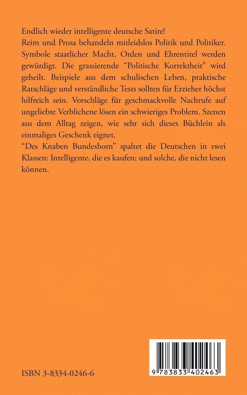 Rückseitencover Des Knaben Bundeshorn