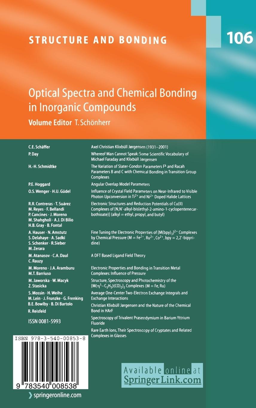 Rückseitencover Optical Spectra and Chemical Bonding in Inorganic Compounds