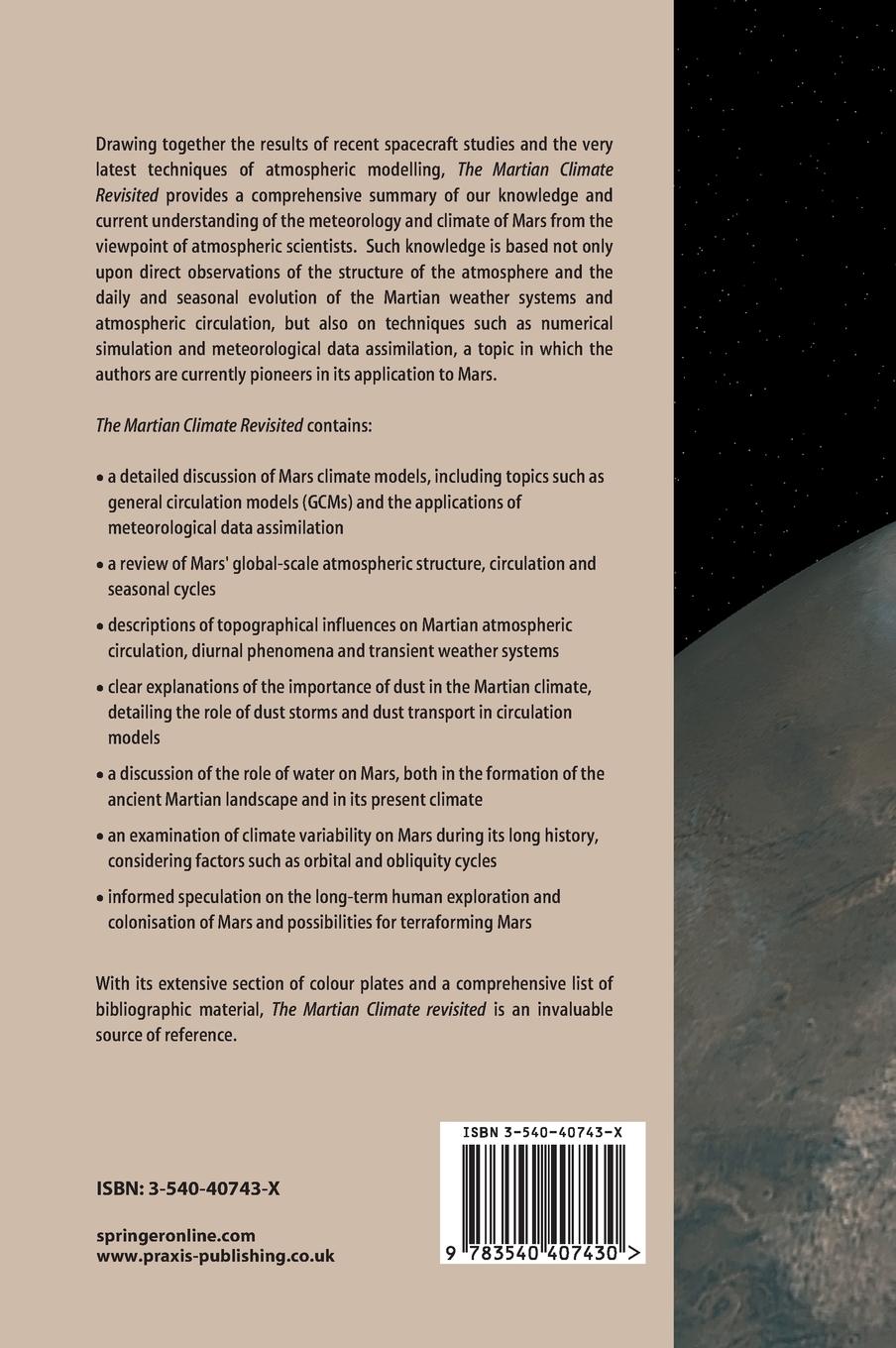 Rückseitencover The Martian Climate Revisited