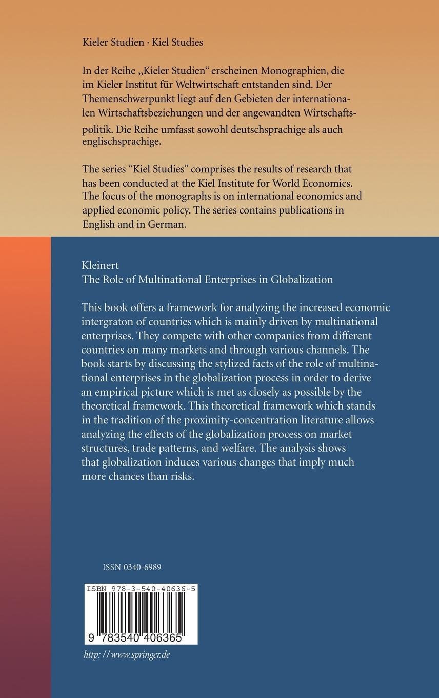 Rückseitencover The Role of Multinational Enterprises in Globalization