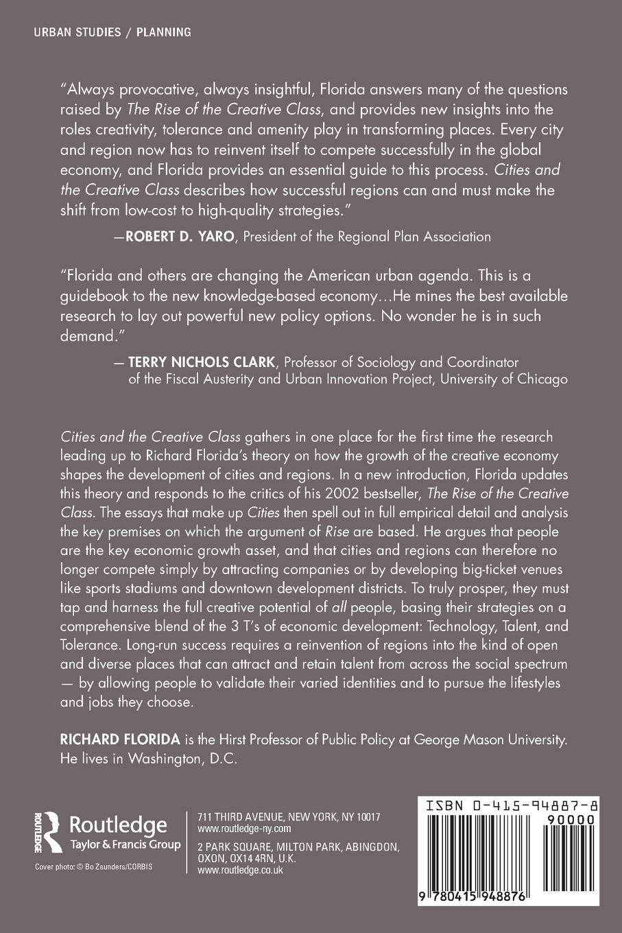 Rückseitencover Cities and the Creative Class