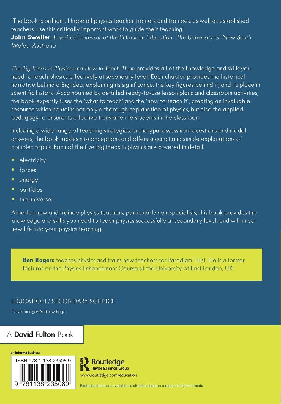 Rückseitencover The Big Ideas in Physics and How to Teach Them