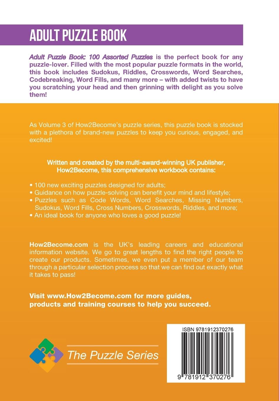 Rückseitencover Adult Puzzle Book 100 Assorted Puzzles Volume 3