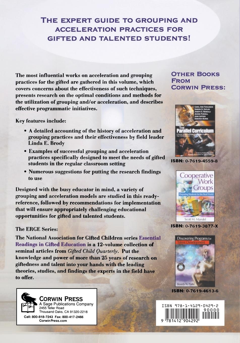 Rückseitencover Grouping and Acceleration Practices in Gifted Education