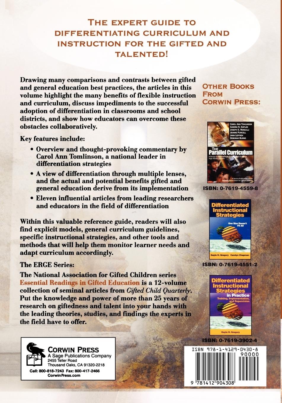 Rückseitencover Differentiation for Gifted and Talented Students