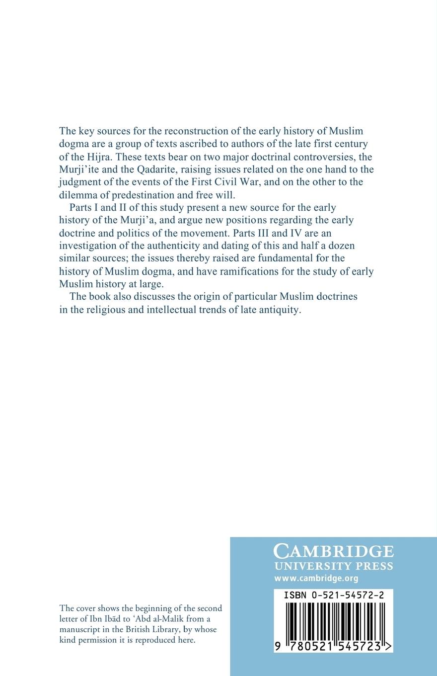 Rückseitencover Early Muslim Dogma