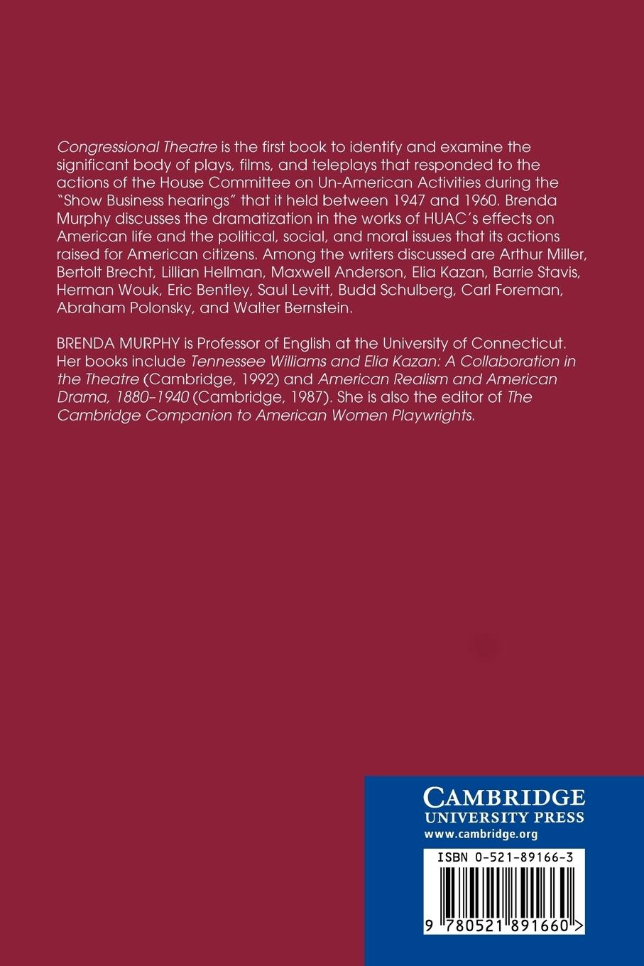 Rückseitencover Congressional Theatre