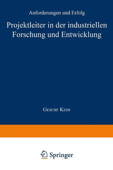 Vorderes Coverbild Projektleiter in der industriellen Forschung und Entwicklung
