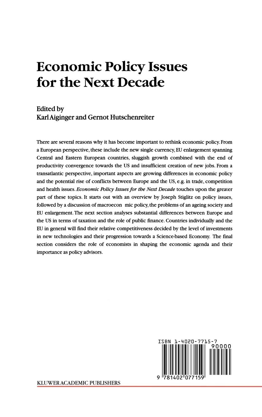 Rückseitencover Economic Policy Issues for the Next Decade