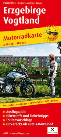 Vorderes Coverbild Motorradkarte Erzgebirge - Vogtland 1:200 000
