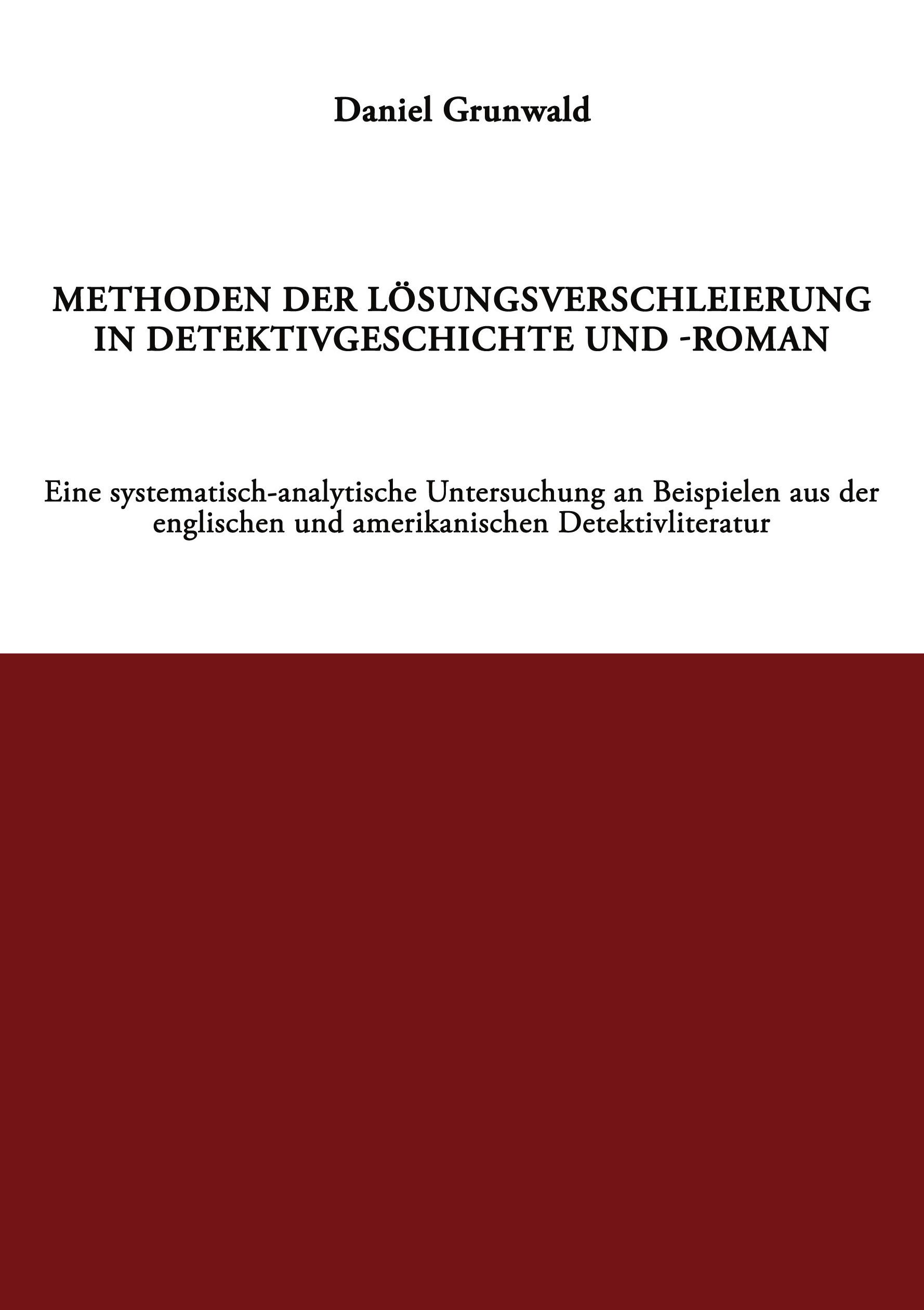 Vorderes Coverbild Methoden der Lösungsverschleierung in Detektivgeschichte und -roman