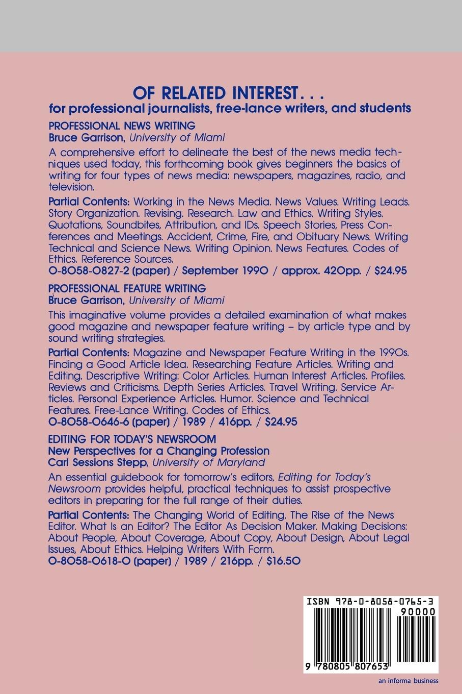 Rückseitencover A Guide for Newspaper Stringers