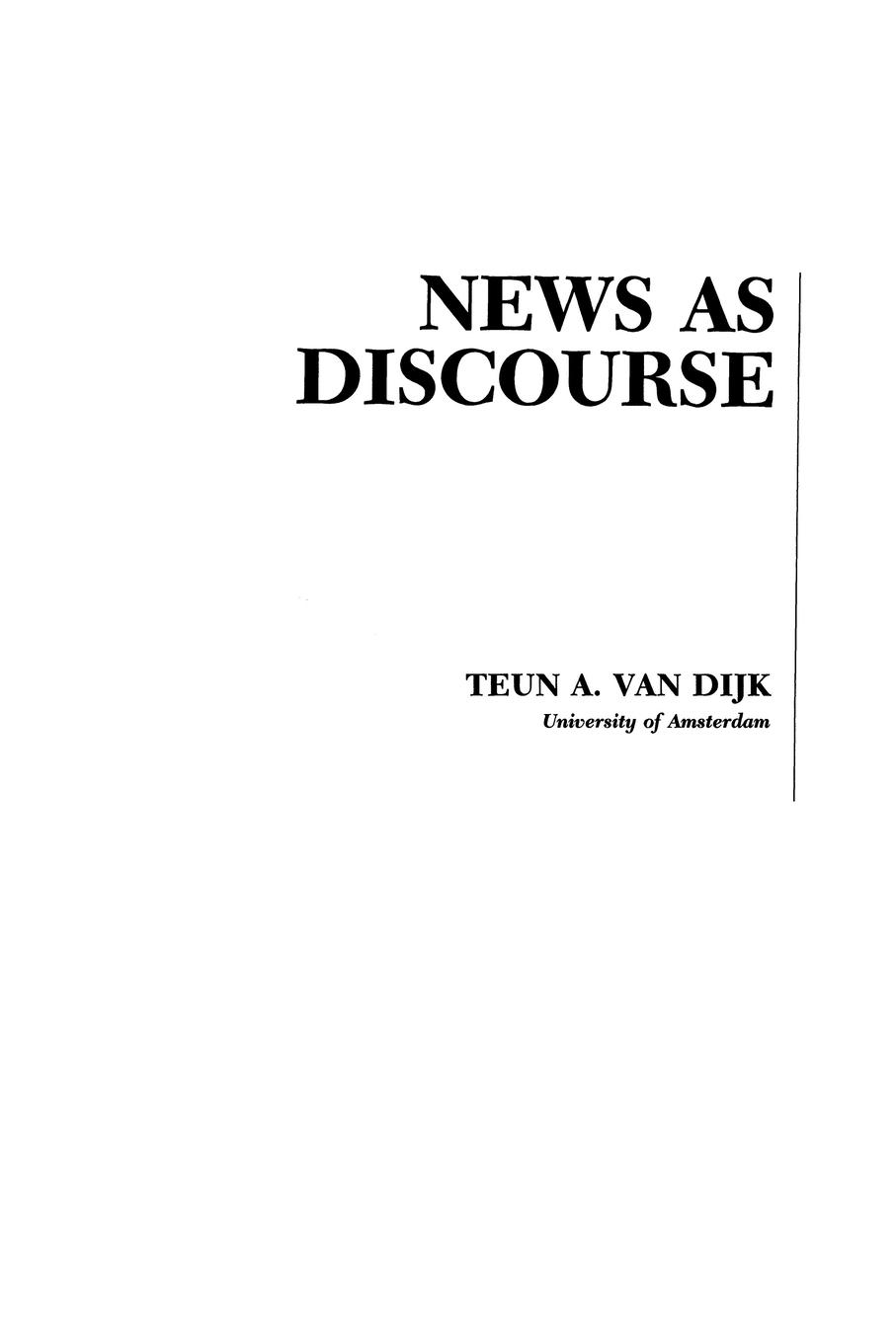 Vorderes Coverbild News As Discourse
