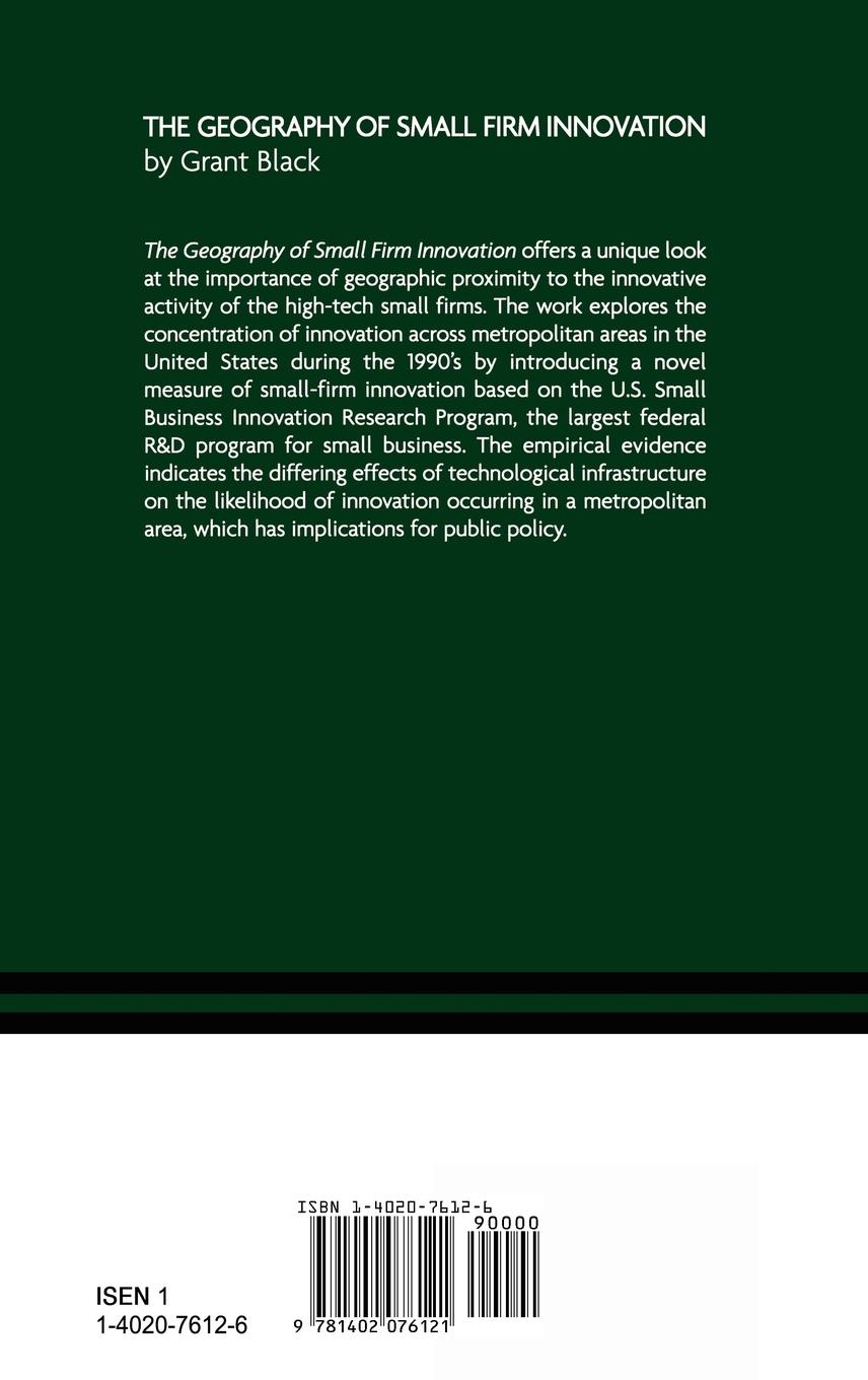 Rückseitencover The Geography of Small Firm Innovation